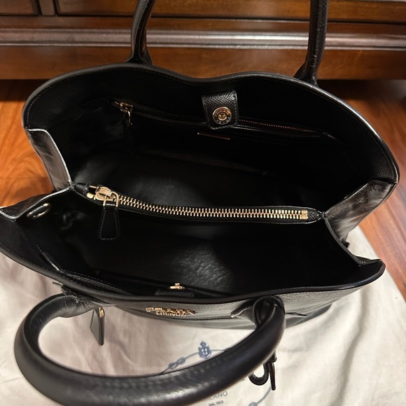 Prada Saffiano Black Leather Handbag - Picture 8 of 15